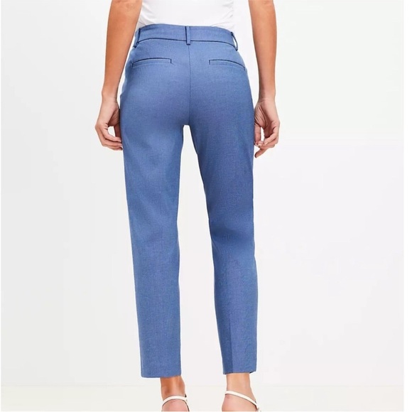 LOFT Pants The Riviera Slim Blue Ponte Knit Size 6P Business Casual Crop - Picture 16 of 16
